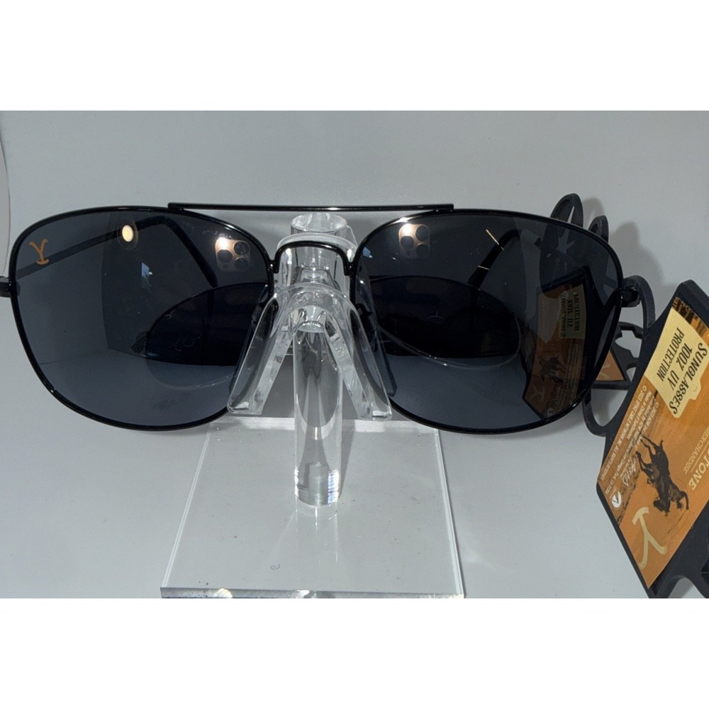 2 NWT Pair Authentic Yellowstone Show-Yellowstone Logo Aviator Sunglasses UV400 - Picture 2 of 8